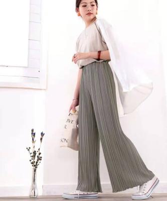 China 2021 New Leg Ladies Simple And Casual Anti-pilling Summer Loose Wide Leg Pants for sale