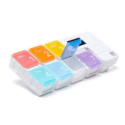 China Newest Portable Plastic Pill Organizer Eco-friendly Weekly Pill Organizer Medicine Case Pill Box for Travel and Daily Use for sale