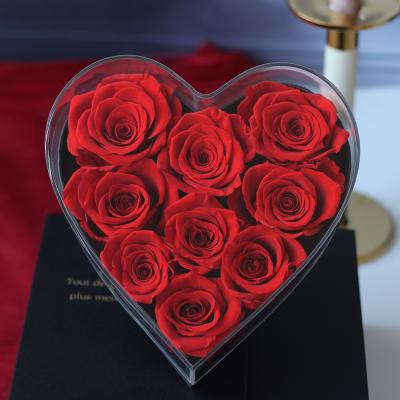 China High-Grade Preserved Flower Box New Arrival Gift Boxing Packaging Mounted Real Natural Valentine Day Best Flower Presents Gifts For Girlfriend Birthday for sale