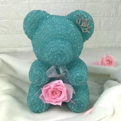 China Durable Soft Touch Foam Little Bear Teddy Rose Supports Roses for sale