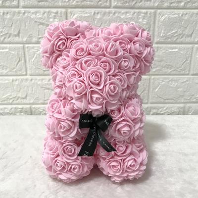 China Rose Bear Valentine's Day Girlfriend Birthday Gift Durable PE Foam Flower Bear Wedding Party Decoration for sale