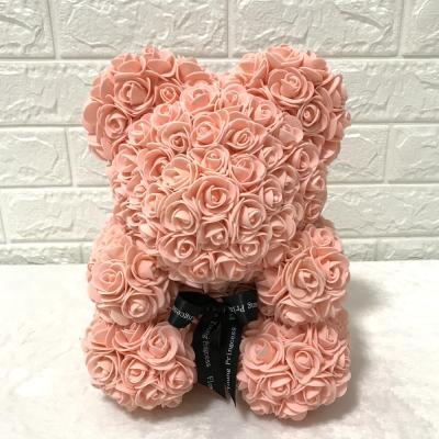 China Beautiful Durable Handmade Preserved Rose Teddy Bear for Girlfriend Love Gift for sale