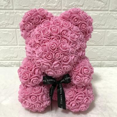 China Durable Black Pink Bear Teddy Bear with Roses for Valentine's Day and Mother's Day Christmas Decoration for sale