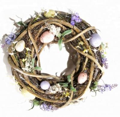 China Durable Easter Hand Decorated Pastel Dappled Egg Wreath for sale