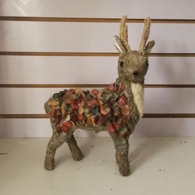 China eco-friendly creative lowes straw design outdoor christmas decorations deer for garden for sale