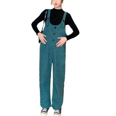 China Pregnant Women Suspender Antibacterial Pants Thickening Fashion Maternity Pants Pregnant Loose Pants for sale