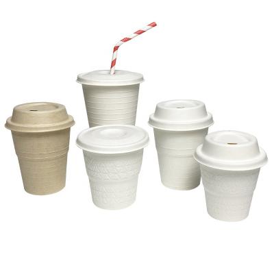 China 8oz 12oz 16oz Biodegradable Plastic Free Eco-Friendly Coffee Cup Sugar Cane Mug Bagasse Take-Out Cup for sale