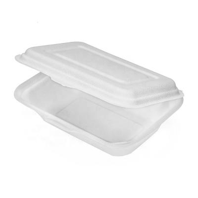 China 600ml Bagasse Lunch Box Takeaway Sugar Cane Compostable Biodegradable Pulp Food Clamshell Boxes for sale