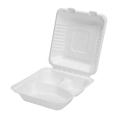 China Paper Pulp Fiber Container Bagasse Fast Food Container Biodegradable Molded Biodegradable Box for sale