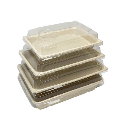 China Biodegradable Compostable Disposable With Pla Or Pet Lids Biodegradable Sushi Tray for sale