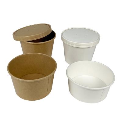 China Modern Biodegradable Compostable Kraft Paper Bowl Salad Bowl For Salad Container for sale