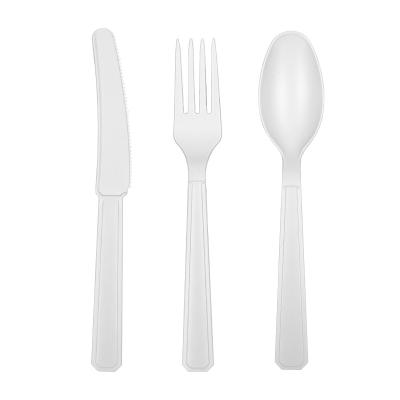 China Completely Degraded 100% Biodegradable Biodegradable Compostable CPLA Cutlery Set with Forks Spoons for sale