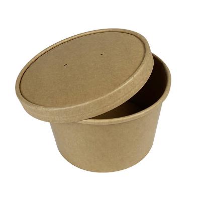 China Disposable Disposable Food Grade Cardboard Kraft Paper Bowl Soup Takeout Paper Bowl for sale