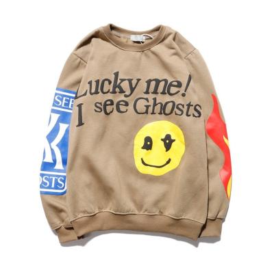 China Anti-wrinkle Men's Hoodies Sweatshirt Lucky Me I See Ghosts Kanye Graffiti Pullover Tops for sale