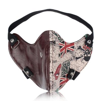 China Outdoor Punk UK Flag Face Mask PU Hip Hop Personality Leather Mouth Masks for sale