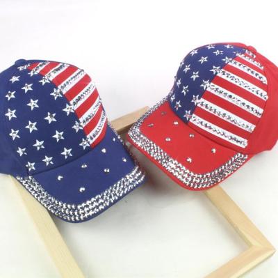 China Sequin JOINT Cowboy American Flag USA Baseball Caps Summer Sun Outdoor Hats for sale