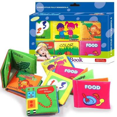 China Enlightenment Early Cognitive Factory Education Infants Cloth Book Direct Gift Set Book 6 Set Early Books Cloth Education Educational Toy for sale