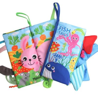 China Eco-friendly 3D Animal Cloth Tail Early Education 0-2yrs Plant Enlightenment Educational Toy Early Book Cognitive Direct for sale