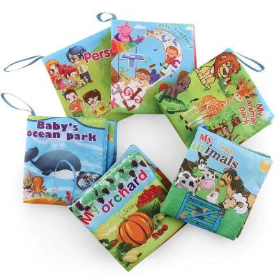 China Factory direct baby 0-3years soft fabric tear resistant fabric book 12*12cm tear resistant educational knowledge book for sale