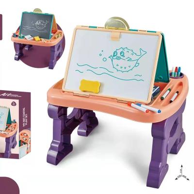 China Wall Style 2-in-1 Educational Learning Table Children's Painting Board Double Sided Drawing Board Toy for sale