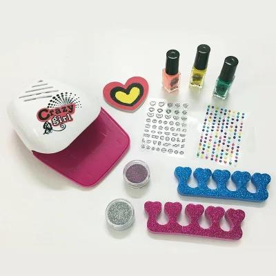 China Amazon Popular Children's Nail Polish Beauty Cosmetic Set With Dryer Easy To Opreate And Design Makeup Toy for sale