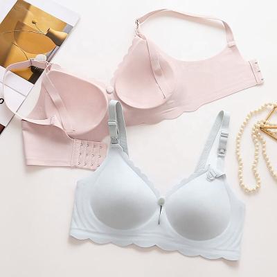 China Traceless Antibacterial Open Button Sleep Bra Comfortable Maternity Nursing Bras for sale