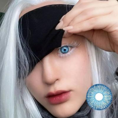 China New York Blue Natural Color Eye Color Cosmetic Contact Lenses Big Eye Contact Lens for sale