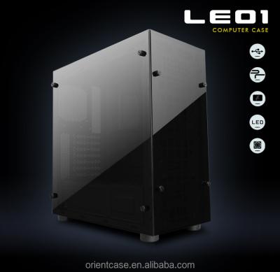 China With Fan Luxury Glass Panel Tower Mid Tower Gaming ATX RGB Fan PC Case for sale