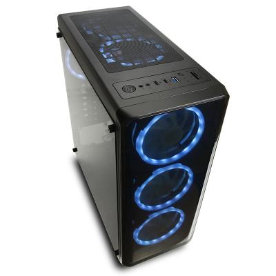 China Desktop Transparent Bezel With Tempered Glass Side Panel ATX Computer Gaming Case for sale