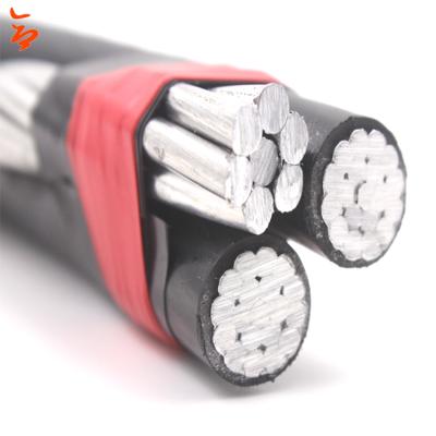 China A.W.G. Triple Duplex Aluminio Service Drop Cable 600V XLPE Overhead Service Inlet Wire 1/0 for sale