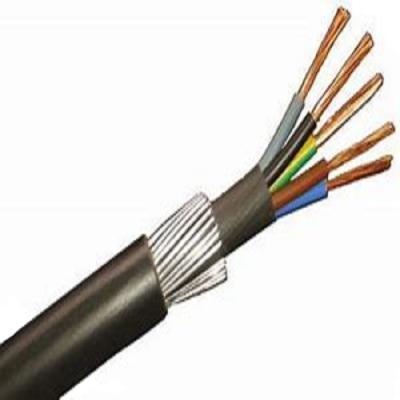 China Power Plant 4 Core Black Armored Cable With Polyvinyl Chloride PVC Sheath , SWA Galvanized Steel Wire for sale