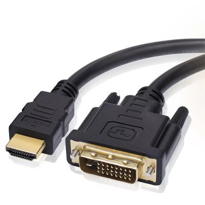 China Chinese Manufacturer Car DVI Displayport Cable High Quality Gold Plated DVI To Hd 24+1 Black Male Cable DH5007 for sale