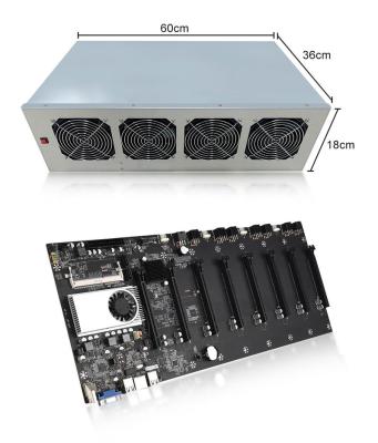 China T37 8GPU server/workstation motherboard set with SSD and PSU 4GB DDR3 RAM. and 128G MSATA for sale