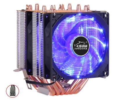 China Support 130W CPU factory 6 heatpipes heatsink fan 2Fan 3PIN 4 PIN For desktop lga 1150 1155 1156 1366 2011 X79 X99 motherboard Am2 Am3 for sale