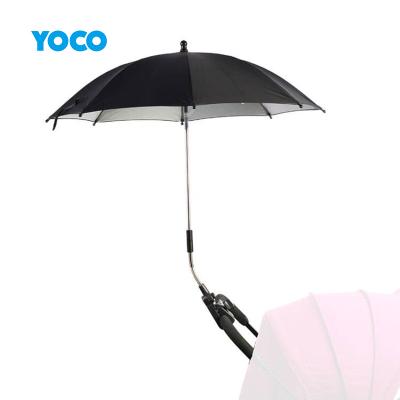 China High Quality UV Resistant Sun/Rainproof/Parasol/Promotion UV Protect Rainproof Portable Baby Stroller Umbrella With Universal Strap for sale