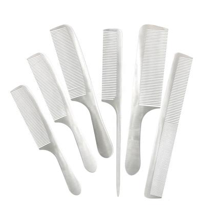 China Barber Hair Combs Stainless Comb Cheap Fine Tooth Silver Metal Hair Cutting Comb Salon Wholesale Anti-static for sale