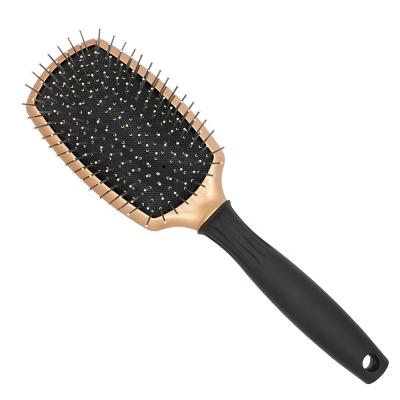 China Waterproof Oval Soft Shape Air Cushion Detangle Hair Comb Detangler Soft Hair Brushes With Stainless Steel Pins for sale