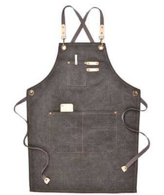 China Customized Adjustable Belt Nail Pet Work Clothes Profession Barber Sleeveless Apron Cape Salon Barber Canvas Apron for sale