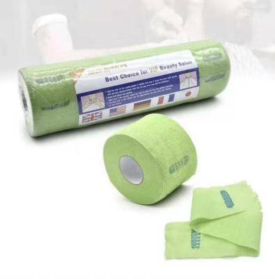 China Factory Wholesale Salon Beaty Disposable Barber Neck Ruffles Paper Roll Customize Green Color Neck Paper Strips For Barber for sale