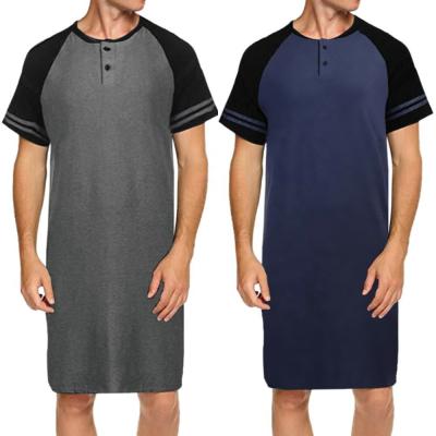 China QUICK DRY Mens Spring And Summer100% Cotton Blends Home Dress Loose Home Dress T-Shirt for sale