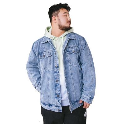 China Customized high quality breathable men's plus size cotton casual viscose and reuse fiber denim spring jacket for sale