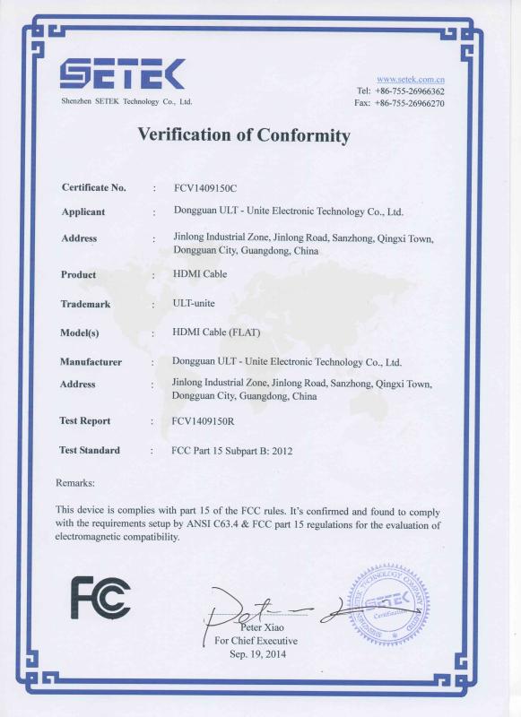 FCC - Dongguan ULT-Unite Electronic Technology Co., Ltd.