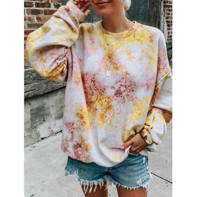 China Breathable Customized Loose Comfortable New Design Tie Dye Oversized Women Hoodies for sale