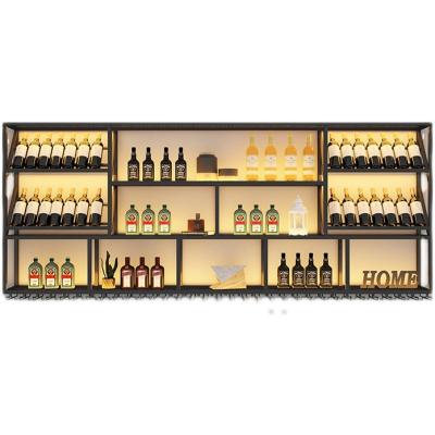 China Other bar high quality bar restaurant iron wall hanging wine rack luminescent for sale