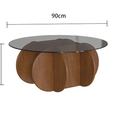 China Sit on the Ground Design Leisure Living Room Facilities Popular Coffee Table Round Glass for sale