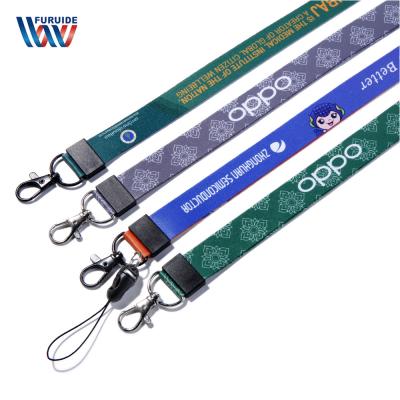 China Sustainable High Quality Fashion Cell Phone Lanyard Strap Custom Polyester Lanyard for sale