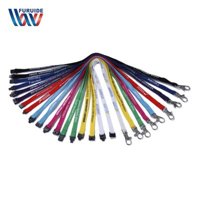 China Soft Hot Sale Personalized Polyester Silk Screen Printed Lanyard With Custom Logo for sale