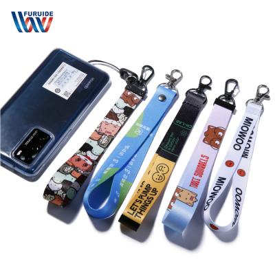 China ID Card Factory Sale Phone Lanyard Polyester Key Chain Short Lanyard With Logo Custom for sale