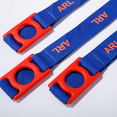 China Eco-friendly Polyester Water Bottle Holder Strap Customizable Polyester RPET Lanyard For Kids And Adult for sale