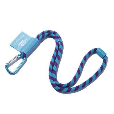 China Round Polyester Silk Screen Polyester Rope Lanyard With Carabiner for sale